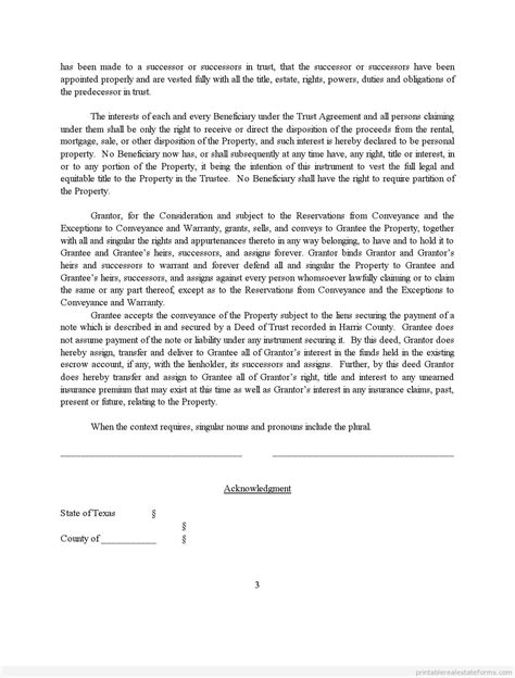 Free Printable Warranty Deed Form Blank Template Form