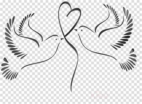 Doves With Heart Clipart Wedding Doves Png Free Trans