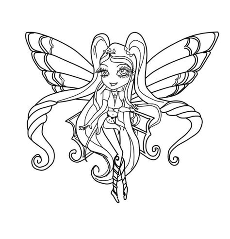 Chibi Stella Winx Club Enchantix Coloring Page Free Printable