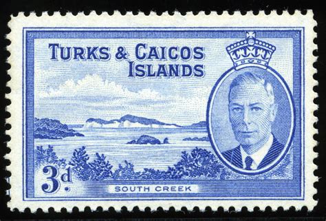 King George VI Postage Stamps Turks And Caicos 1950 1 Aug SG221 33