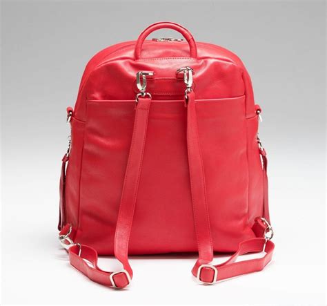 Red Luxury Leather Backpack Iucn Water