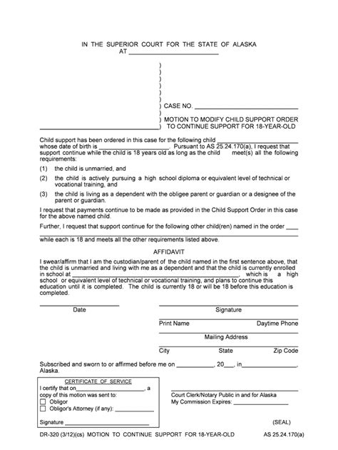 Motion And Affidavit To Modify Custody Visitation Andor Child Form