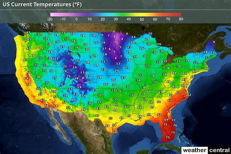 Us Current Temperatures Map