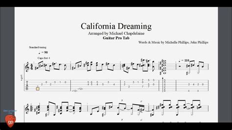 California Dreaming Guitar Tabs Youtube