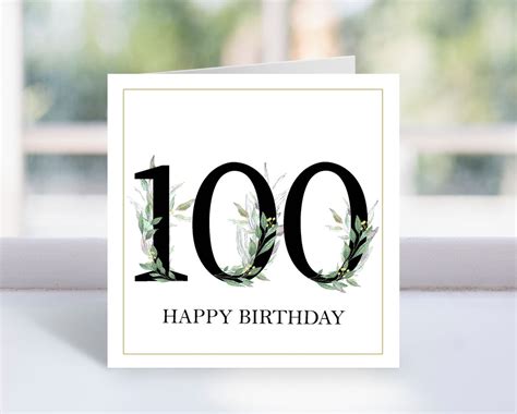 100th Birthday Card 100th Birthday Card Printable Personalised 100st
