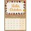 Hello October Cute Cozy Hygge 2019 Month Calendar Planner With Autumn 