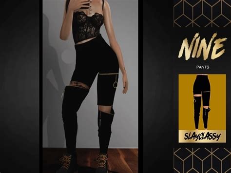 Slayclassy Nine Pants Sims 4 Mods Clothes Sims 4 Sims 4 Clothing