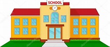 Edificio escolar de dibujos animados vector, gráfico vectorial ...