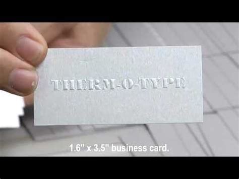 Check spelling or type a new query. Zip-TS2L - Blind Embossed Business Cards - THERM-O-TYPE Corp - YouTube