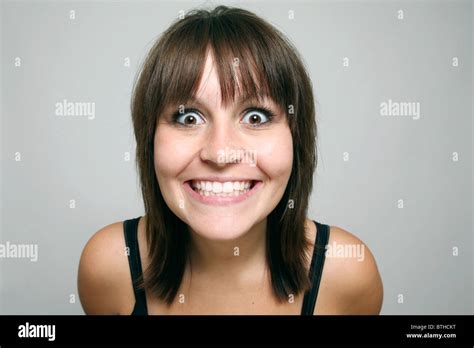 A Grinning Woman Stock Photo Alamy