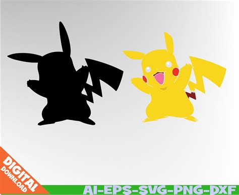 Pikachu Svg Layered Pokemon Svg Eps Dxf Png Cutfiles Etsy Singapore