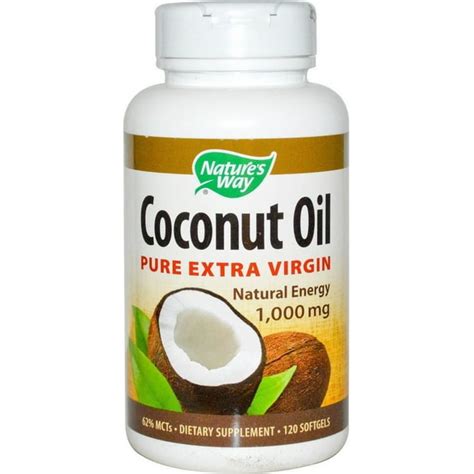 nature s way coconut oil pure extra virgin softgels 1000 mg 120 ea