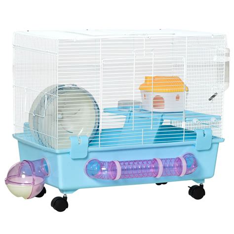 Pawhut Hamster Cage Gerbil Haven Multi Storey Rodent House Small