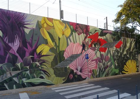 Lush Tropical Plants Sprout From Brightly Colored Murals By Thiago