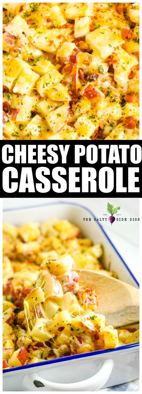 Pour the hot liquid over the potatoes. Cheesy Potato Casserole Side Dish Recipe