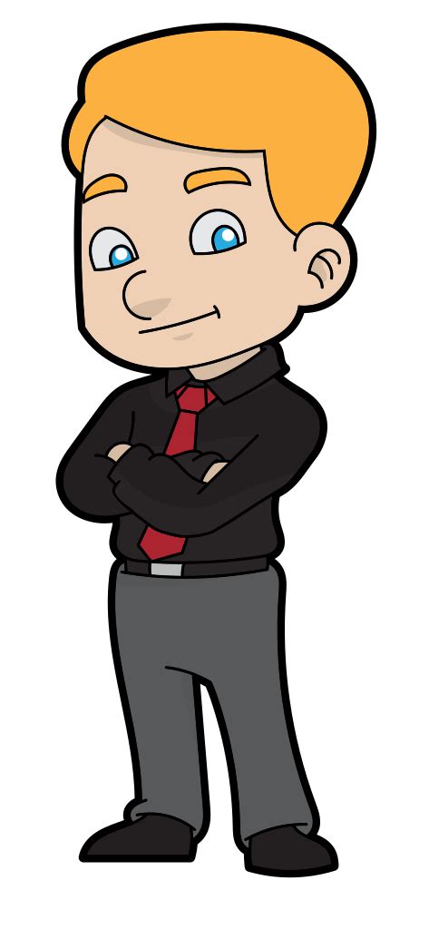 File Nice And Friendly Cartoon Businessman Svg Wikimedia Commons