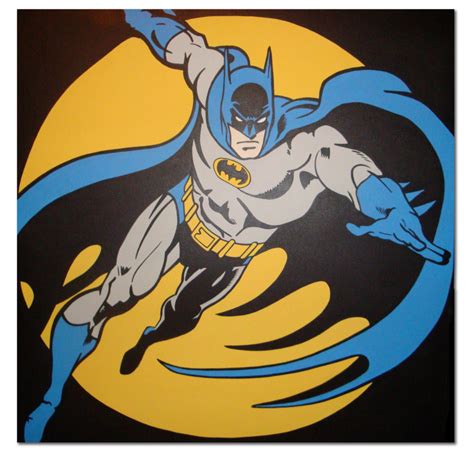 Pop Comic Art Paintings — Old Skool Batman Acrylic On Canvas A 36 X 36