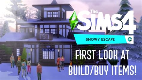 First Look Sims 4 Snowy Escape Buildbuy Items Youtube
