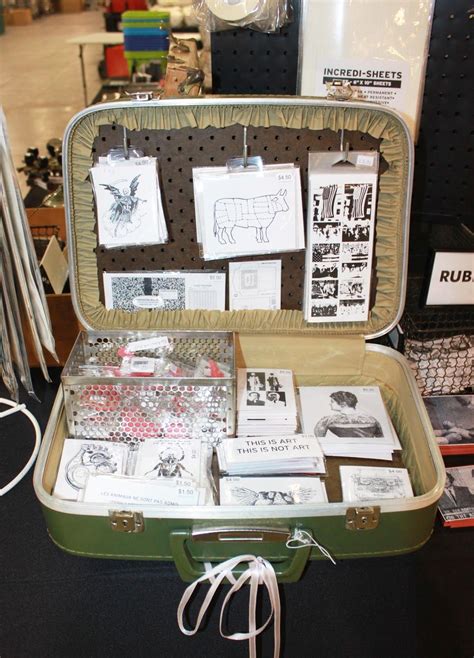 Suitcase Storage Idea Craft Booth Displays Cafe Art Craft Booth Display