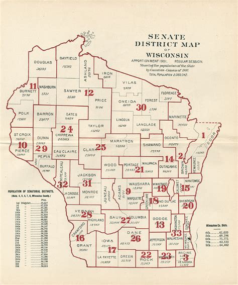 The State The Blue Book Of The State Of Wisconsin Senate District Map