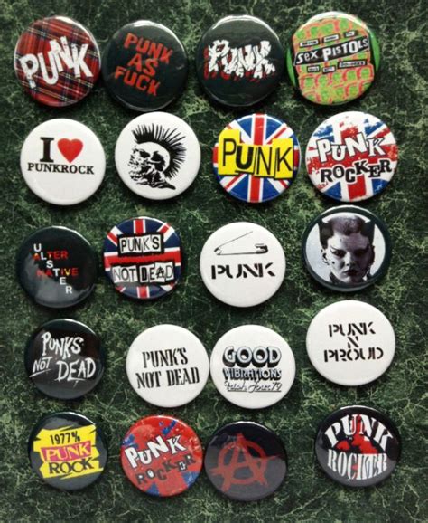 Punk Collection 20 Button Badges 1inch 25mm New Wave Poster Oi