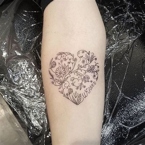 Heart Tattoo By Eloise Entraigues Heart Floral Linework