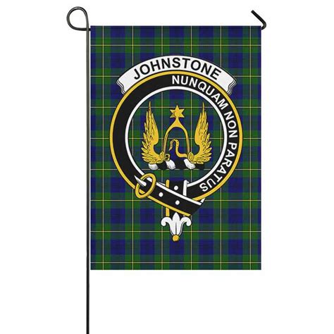 Scottish Johnston Clan Crest Tartan Garden Flag