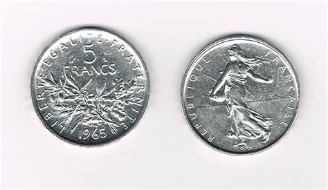 Pièce de 5 Francs argent type Semeuse 1965  VILLERS COLLECTIONS