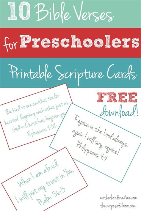 Free Printable 10 Bible Verses To Teach Your Preschooler 10