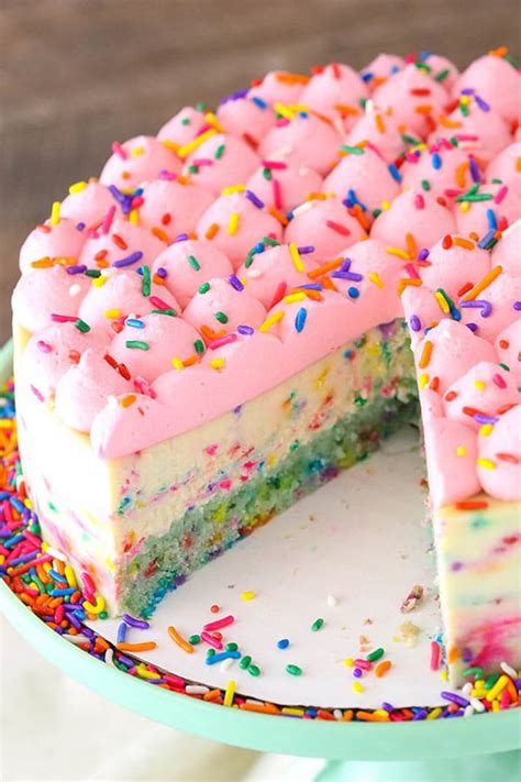 Funfetti Cheesecake With Cake Bottom Life Love And Sugar