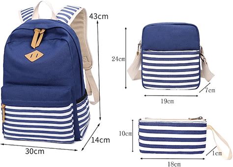 abshoo causal canvas stripe backpack cute lightweight teen backpacks for girls
