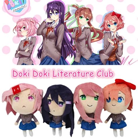 Doki Doki Literature Club Plush Toys Cute Ddlc Sayori Yuri Natsuki Monika Dolls Picclick Uk