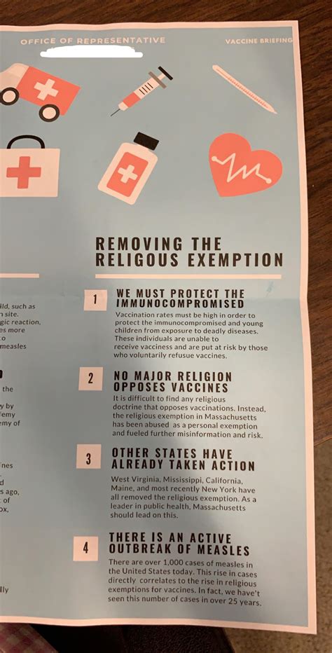 These reasons generally include the following situations Informational flyer for a new bill in the Massachusetts legislature! : vaxxhappened