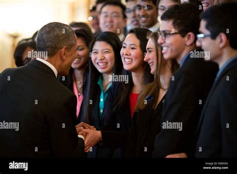 President Barack Obama Greets The 2015 Intel Science Talent Search