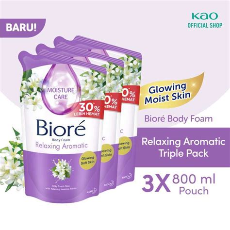 Promo Biore Body Foam Relaxing Aromatic Pouch Sabun Mandi Cair 800 Ml