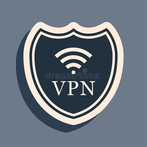 Black Shield With Vpn And Wifi Wireless Internet Network Symbol Icon On