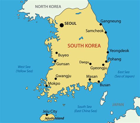 Map Of S Korea With Cities Map Costa Rica And Panama