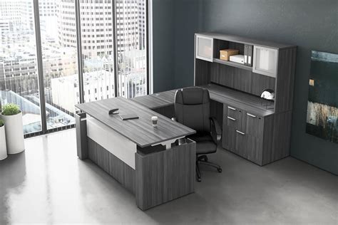 U Shaped Height Adjustable Executive Desk Pl Laminate By Harmony