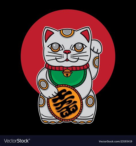 Japan Lucky Cat Maneki Neko Royalty Free Vector Image