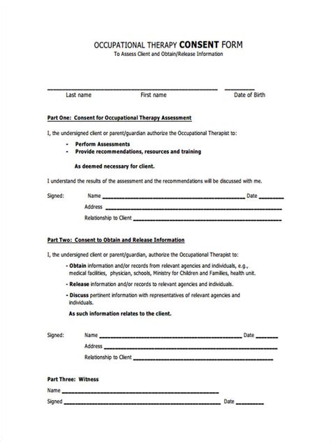 free 7 therapy consent forms in pdf printable consent form