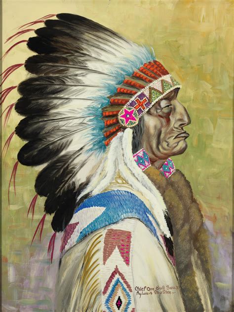 Chief One Bull Sioux Louis Shipshee Gilcrease Museum