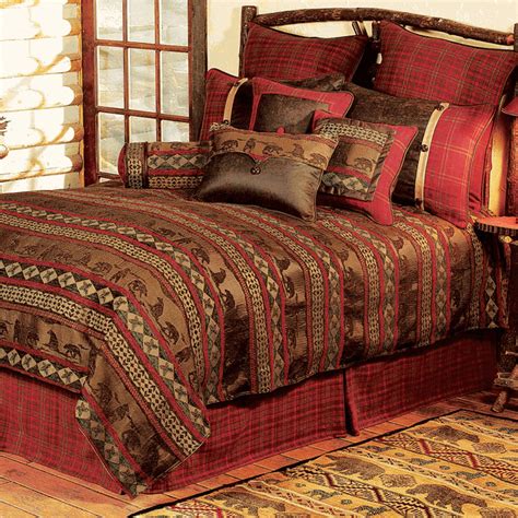 Place the amish bed as an authentic focal point to your rustic bedroom furniture decor, and let the bedside. Rustic Bedding: King Size Cascade Lodge Bed Set|Black ...