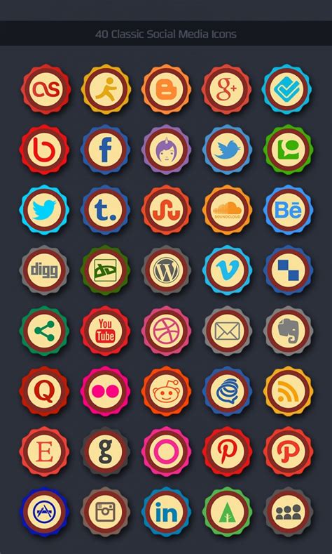 40 Free Classic Social Media Icons Pngs And Ai File