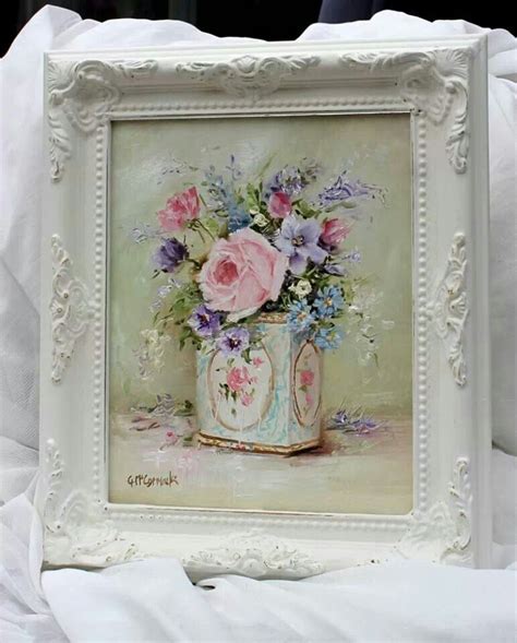 Rose Art Floral Art Shabby Chic Painting Rose Painting