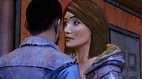 Carley Kisses Lee At Travelier Motel The Walking Dead Telltale Games