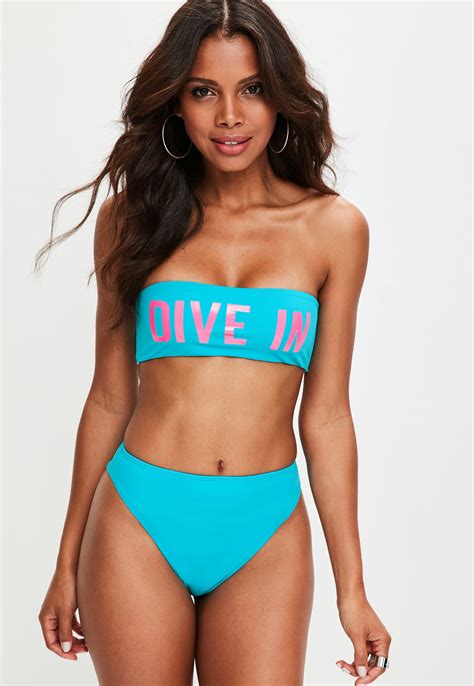 Lyst Missguided Blue Dive In Bikini Set In Blue Save 55