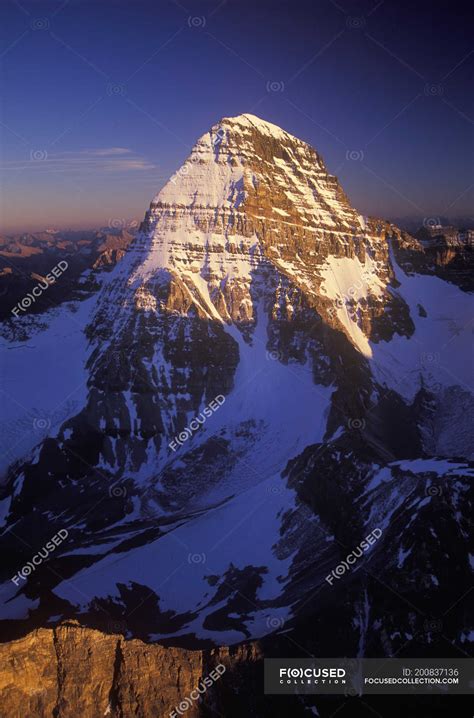 Aerial View Of Sunrise Over Mount Assiniboine British Columbia Canada