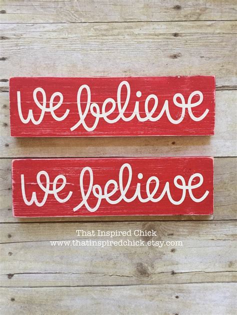 We Believe Wood Sign Christmas Sign Christmas Decor Small Etsy