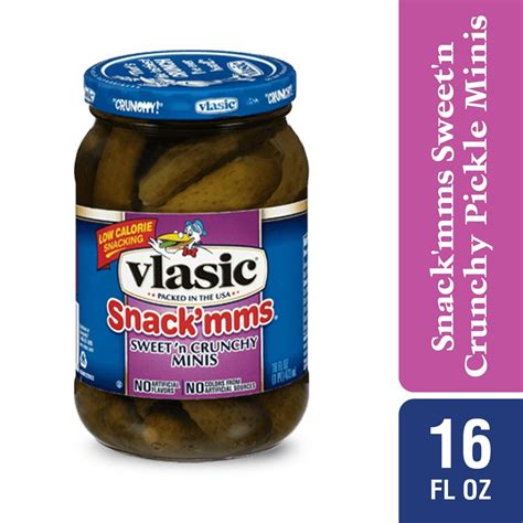 Vlasic Snack Mms Sweet N Crunchy Minis Sweet Pickles 16 Oz Jar