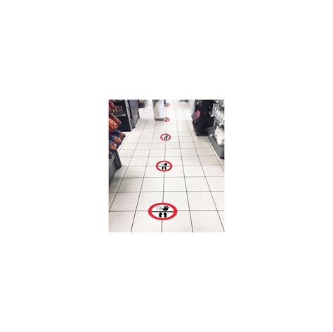 Safe Distance Floor Markers For Social Distancing With Illustration